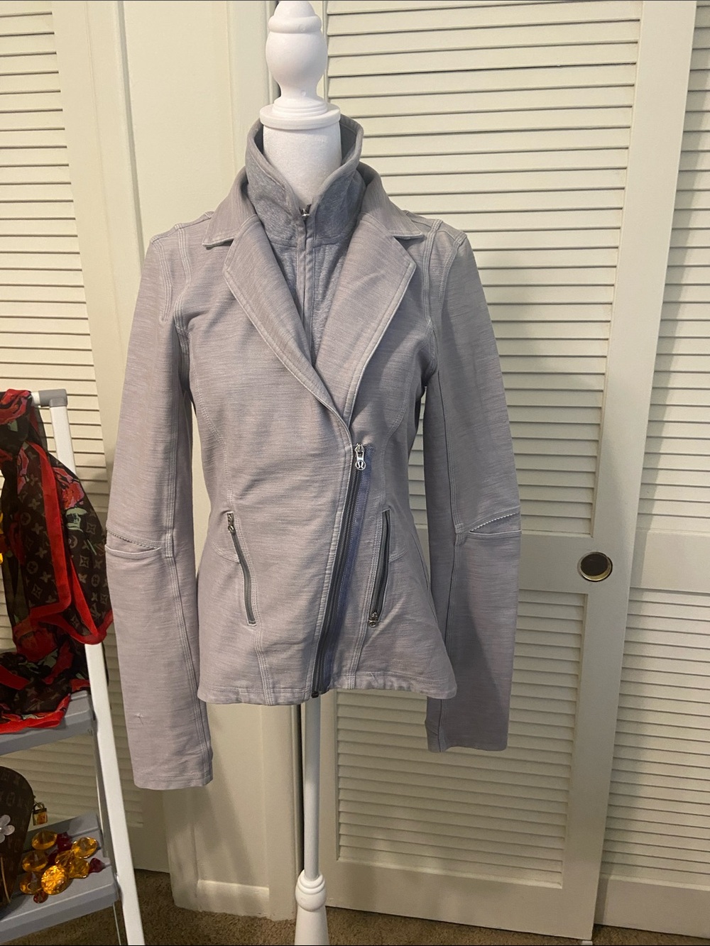 lululemon athletica Light Gray Asymmetric Zip Jacket